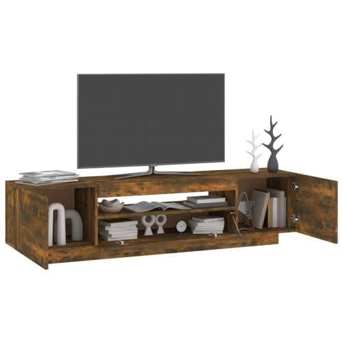 TV ormarić s LED svjetlima boja dimljenog hrasta 160x35x40 cm - Dimljeni hrast 1 Cijena