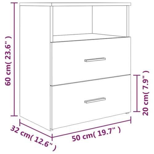 Noćni ormarići 2 kom boja dimljenog hrasta 50 x 32 x 60 cm - Dimljeni hrast 2 Cijena