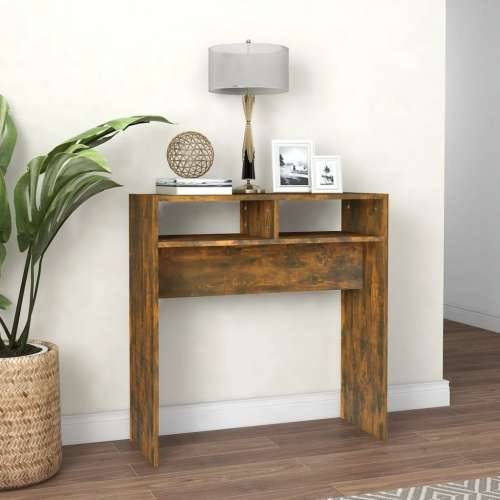 Konzolni stol boja hrasta 78 x 30 x 80 cm od konstruiranog drva - Dimljeni hrast 1 78 cm Cijena