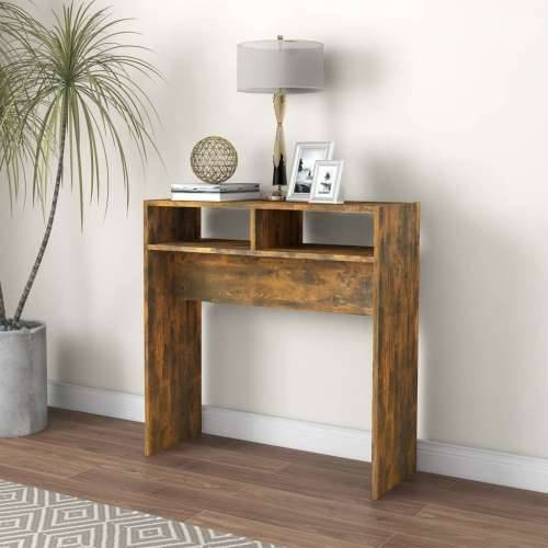Konzolni stol boja hrasta 78 x 30 x 80 cm od konstruiranog drva - Dimljeni hrast 1 78 cm Cijena