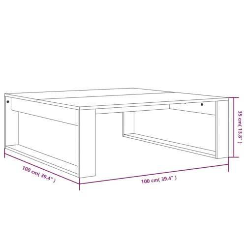 Stolić za kavu dimljeni hrast 100x100x35 cm konstruirano drvo - Dimljeni hrast 100 x 100 cm 1 Cijena