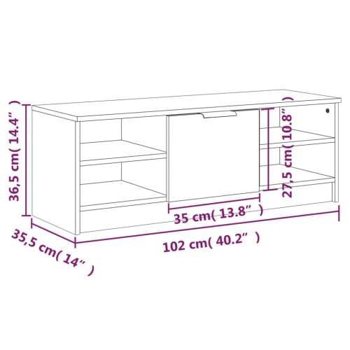 TV ormarić boja hrasta sonome 102x35,5x36,5cm konstruirano drvo - Sivi hrast sonoma 1 Cijena