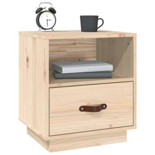 Noćni ormarić 40 x 34 x 45 cm od masivne borovine - Prirodna 1 Cijena
