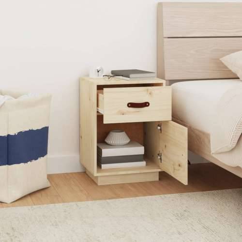 Noćni ormarić 40 x 34 x 45 cm od masivne borovine - Prirodna 1 Cijena