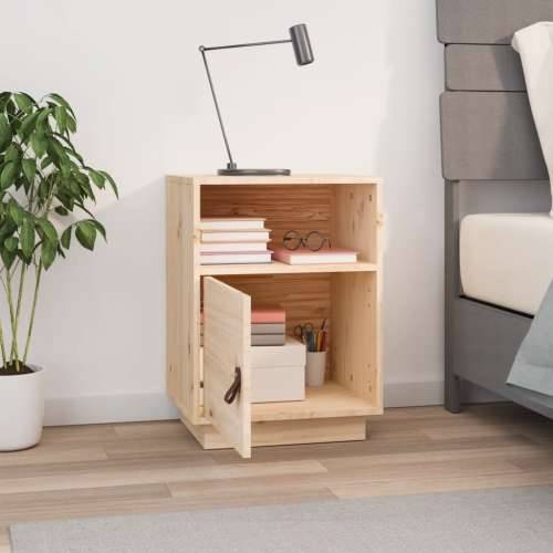 Noćni ormarić 40 x 34 x 45 cm od masivne borovine - Prirodna 1 Cijena