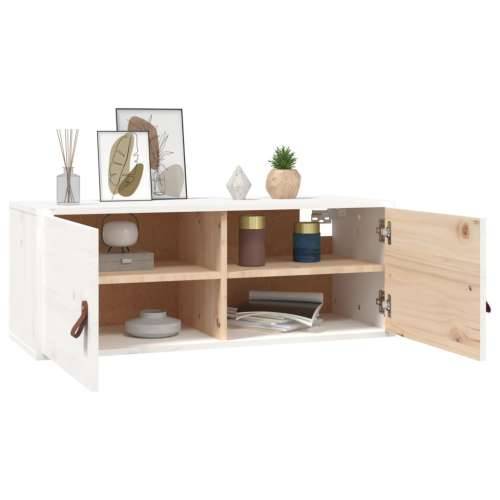 Zidni ormarić bijeli 80 x 30 x 30 cm od masivne borovine - Bijela 1 Cijena
