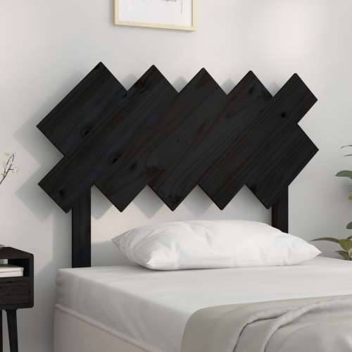 Uzglavlje za krevet crno 104 x 3 x 80,5 cm od masivne borovine - Crna 104 x 80.5 cm 1 Cijena