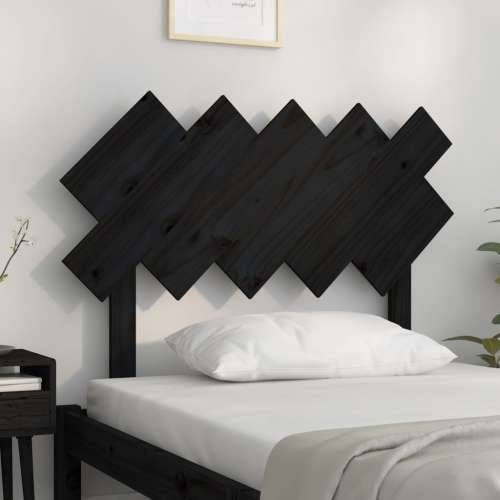 Uzglavlje za krevet crno 104 x 3 x 80,5 cm od masivne borovine - Crna 104 x 80.5 cm 1 Cijena