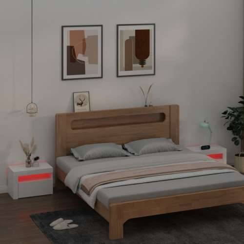 Noćni ormarići 2 kom s LED svjetlima bijeli 60 x 35 x 40 cm - Bijela 2 Cijena