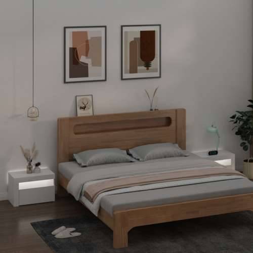 Noćni ormarići 2 kom s LED svjetlima bijeli 60 x 35 x 40 cm - Bijela 2 Cijena