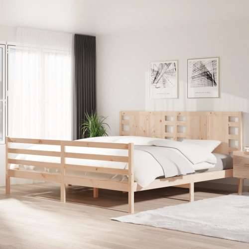 Okvir kreveta bez madraca 200 x 200 cm od masivne borovine - Prirodna 200 x 200 cm Cijena