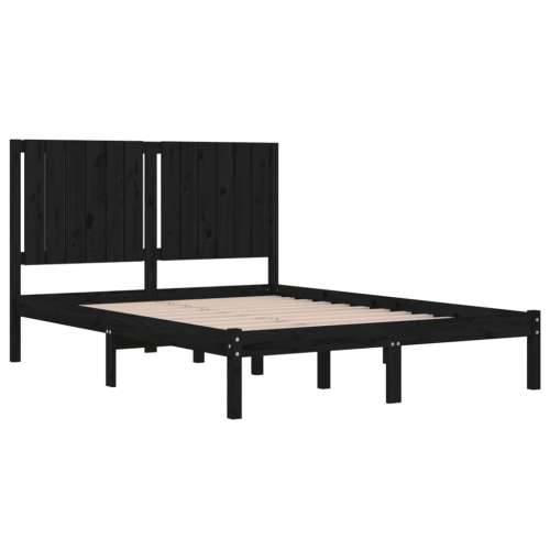 Okvir za krevet od masivne borovine crni 140 x 190 cm - Crna 140 x 190 cm Cijena