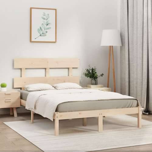 Okvir za krevet od masivnog drva 200 x 200 cm - Prirodna 200 x 200 cm Cijena
