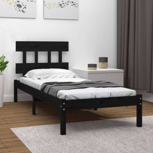Okvir za krevet od masivnog drva crni 100 x 200 cm - Crna 100 x 200 cm Cijena