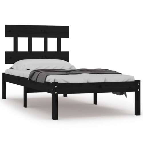 Okvir za krevet od masivnog drva crni 100 x 200 cm - Crna 100 x 200 cm Cijena