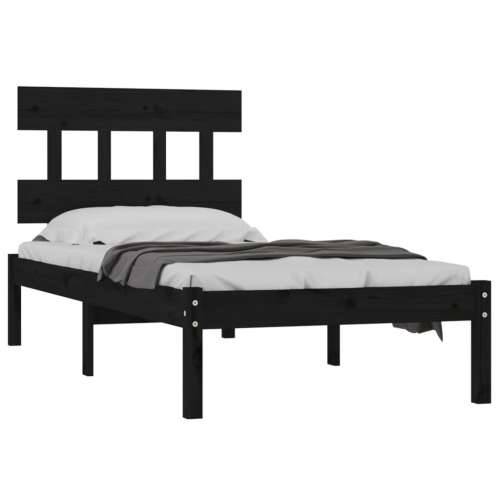 Okvir za krevet od masivnog drva crni 100 x 200 cm - Crna 100 x 200 cm Cijena