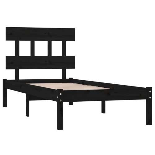 Okvir za krevet od masivnog drva crni 100 x 200 cm - Crna 100 x 200 cm Cijena