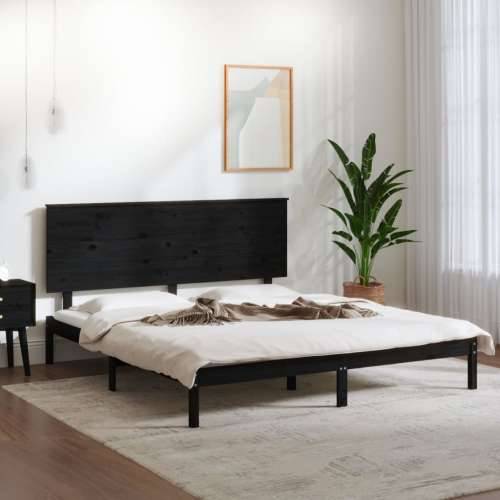 Okvir za krevet od masivne borovine crni 200 x 200 cm - Crna 200 x 200 cm Cijena