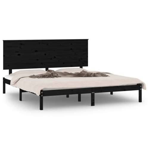 Okvir za krevet od masivne borovine crni 200 x 200 cm - Crna 200 x 200 cm Cijena