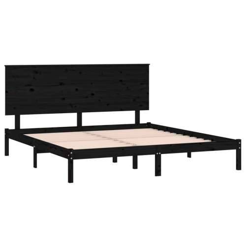 Okvir za krevet od masivne borovine crni 200 x 200 cm - Crna 200 x 200 cm Cijena