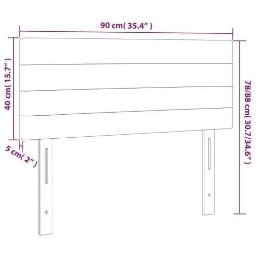 Uzglavlje svjetlosivo 90x5x78/88 cm od tkanine - Svjetlosiva 90 cm 1 Nisko Cijena