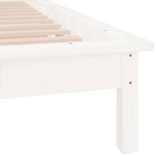 LED okvir kreveta bijeli 90 x 190 cm mali od masivnog drva - Bijela 90 x 190 cm Cijena