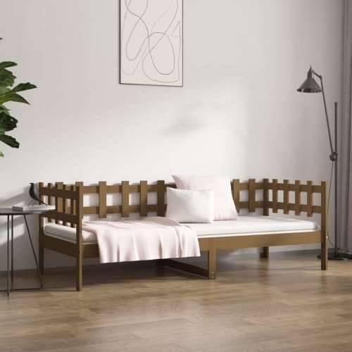 Dnevni ležaj smeđa boja meda 80 x 200 cm od masivne borovine - boja meda 80 x 200 cm Cijena