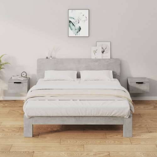 Zidni noćni ormarići 2 kom siva boja betona 34 x 30 x 20 cm - Beton siva 2 Cijena