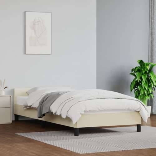 Okvir kreveta s uzglavljem bez madraca krem 90x190 cm - Krema 90 x 190 cm Cijena