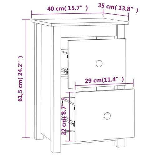 Noćni ormarići 2 kom 40x35x61,5 cm od masivne borovine - Prirodna 2 Cijena