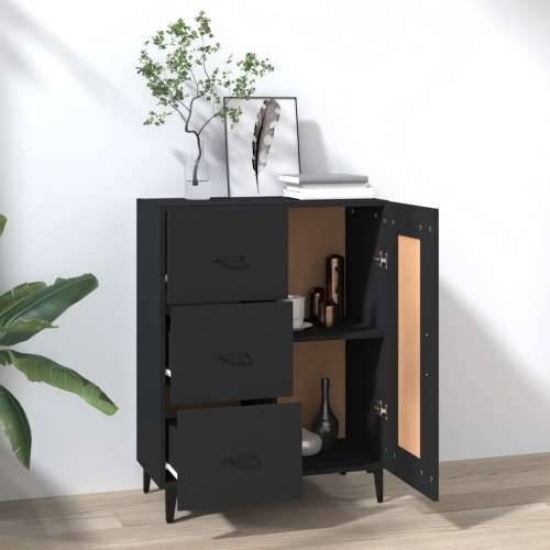 Komoda crna 69,5 x 34 x 90 cm od konstruiranog drva - Crna 1 Cijena
