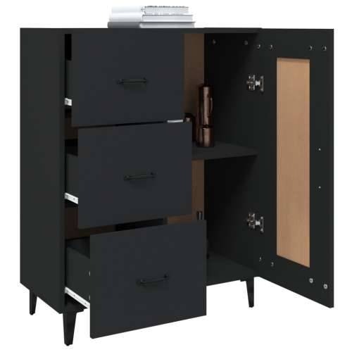 Komoda crna 69,5 x 34 x 90 cm od konstruiranog drva - Crna 1 Cijena