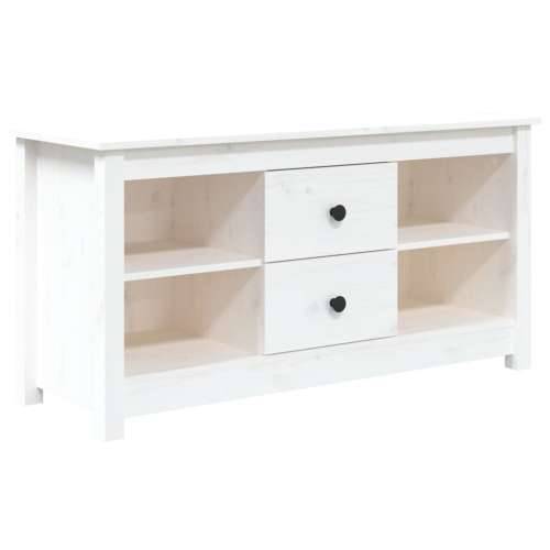 TV ormarić bijeli 103 x 36,5 x 52 cm od masivne borovine - Bijela 1 Cijena