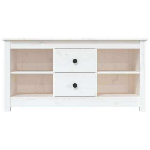 TV ormarić bijeli 103 x 36,5 x 52 cm od masivne borovine - Bijela 1 Cijena