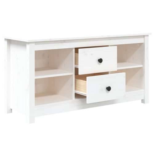 TV ormarić bijeli 103 x 36,5 x 52 cm od masivne borovine - Bijela 1 Cijena