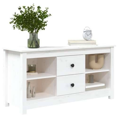 TV ormarić bijeli 103 x 36,5 x 52 cm od masivne borovine - Bijela 1 Cijena