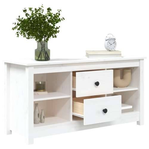 TV ormarić bijeli 103 x 36,5 x 52 cm od masivne borovine - Bijela 1 Cijena