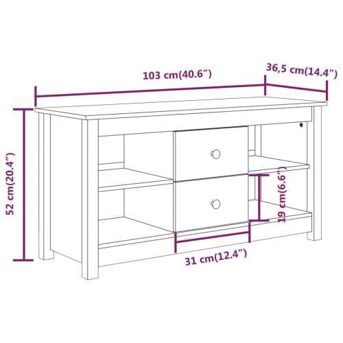 TV ormarić bijeli 103 x 36,5 x 52 cm od masivne borovine - Bijela 1 Cijena