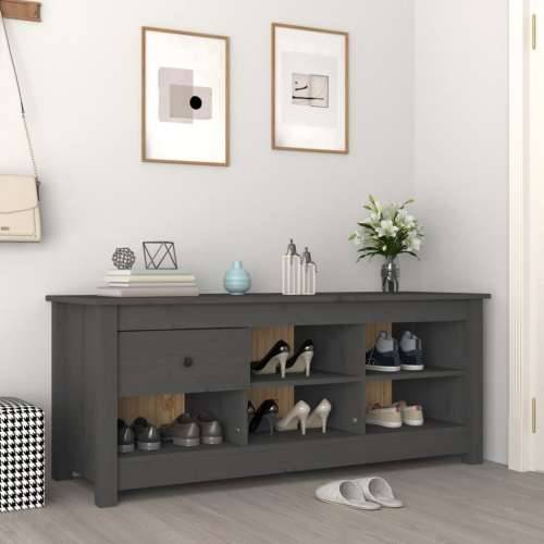 Ormarić za cipele sivi 110 x 38 x 45,5 cm od masivne borovine - Siva 1 Cijena