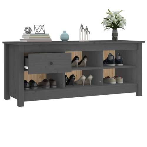 Ormarić za cipele sivi 110 x 38 x 45,5 cm od masivne borovine - Siva 1 Cijena