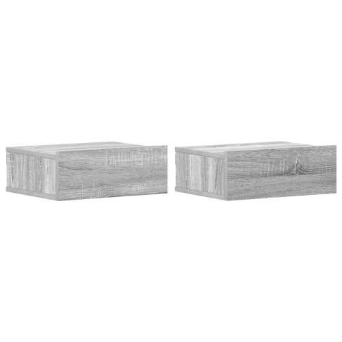 Viseći noćni ormarići 2 kom boja hrasta 40 x 30 x 15 cm drveni - Sivi hrast sonoma 2 Cijena
