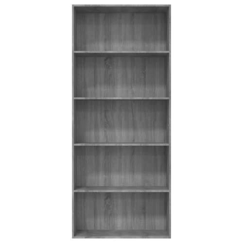 Ormarić za knjige s 5 razina boja hrasta 80x30x189 cm drveni - Sivi hrast sonoma 1 189 cm 80 cm Cijena