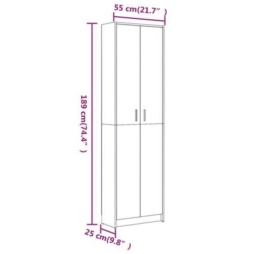 Ormar za hodnik boja hrasta 55 x 25 x 189 cm konstruirano drvo - Sivi hrast sonoma 1 Cijena