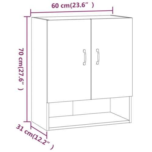 Zidni ormarić boja hrasta 60 x 31 x 70 cm od konstruiranog drva - Dimljeni hrast 1 Cijena