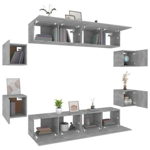 8-dijelni set TV ormarića sivog sonome konstruirano drvo - Sivi hrast sonoma 8 80 cm Cijena
