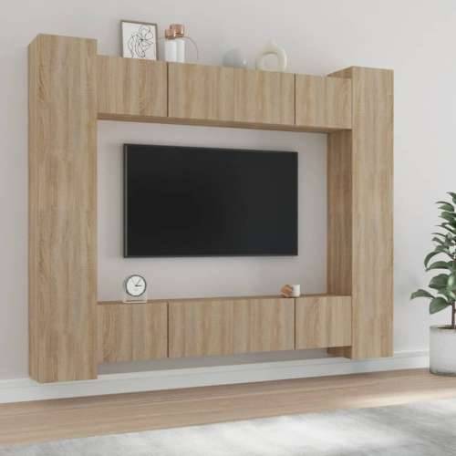 8-dijelni set TV ormarića boja hrasta sonome konstruirano drvo - sonoma hrast 8 80 cm Cijena