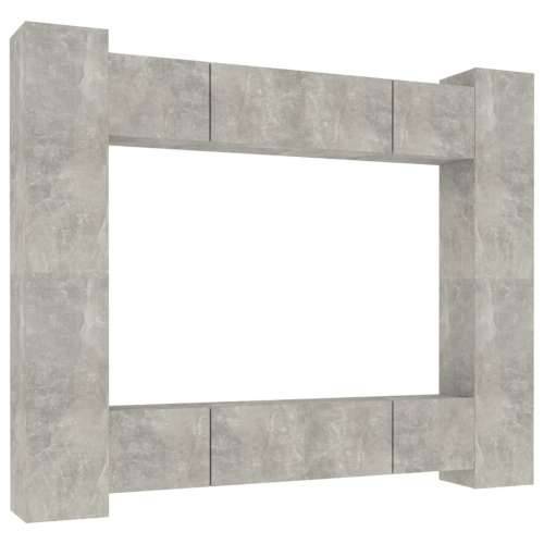 8-dijelni set TV ormarića siva boja betona konstruirano drvo - Beton siva 8 80 cm Cijena