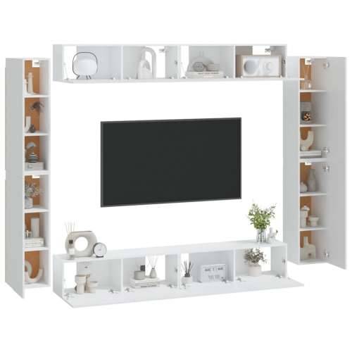 8-dijelni set TV ormarića bijeliod konstruiranog drva - Bijela 8 100 cm Cijena