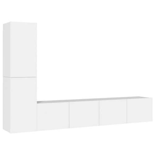 4-dijelni set TV ormarića bijeli od konstruiranog drva - Bijela 4 80 cm Cijena