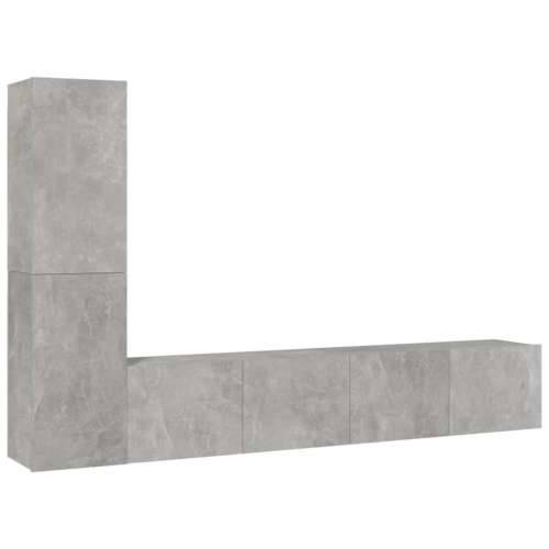4-dijelni set TV ormarića siva boja betona drveni - Beton siva 4 80 cm Cijena